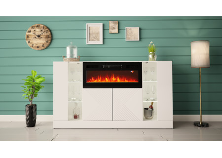 SIDEBOARD 160CM WITH 4 DOORS AND FIREPLACE - DIUNA 1