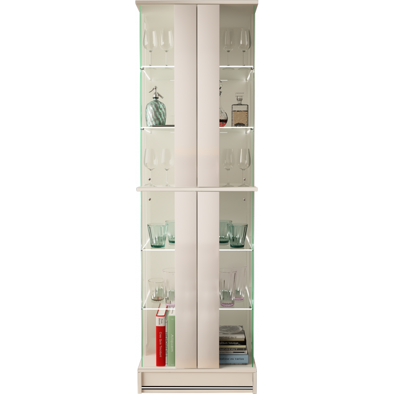 VITRINE 180CM WITH LED STRIP AND GLASS DOORS - EFECTO 3
