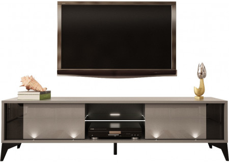 TV STAND 161CM WITCH BLACK INSET NAD LEGS - EVEL 2