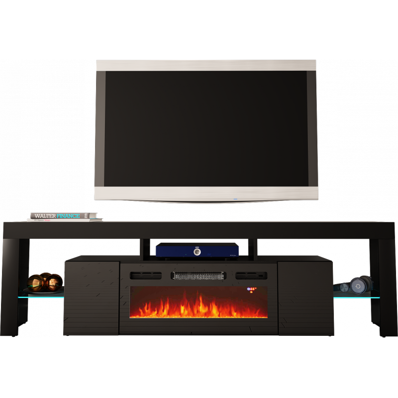 TV STAND 200CM WITH FIREPLACE - SOLEO 1