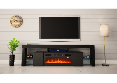 TV STAND 200CM WITH FIREPLACE - SOLEO 1
