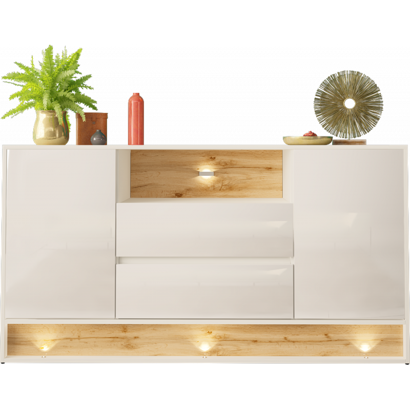SIDEBOARD 160CM WITH OAK WOOD INSET - VISION 2