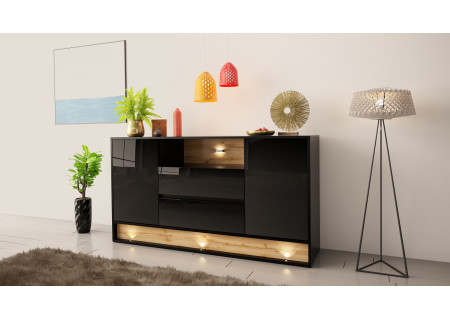 SIDEBOARD 160CM WITH OAK WOOD INSET - VISION 2