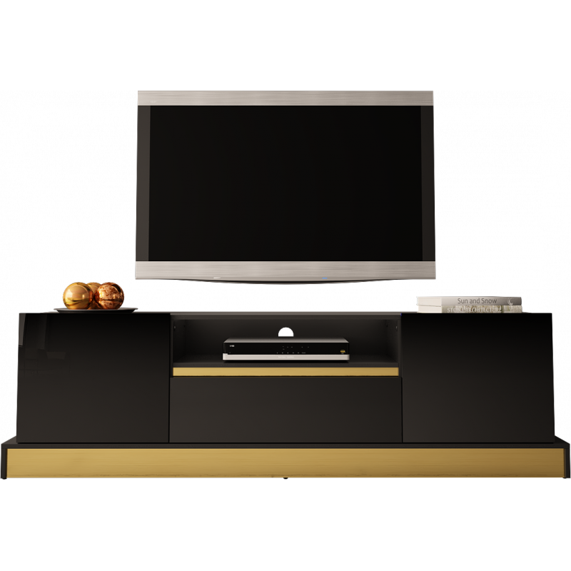 TV STAND 195CM WITH GOLD INSET MERCADO 3